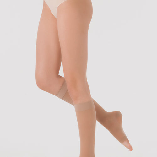 Chaussettes de contention Dynaven Transparent pieds ouverts beige clair