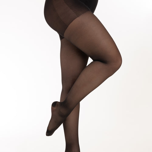 Collant de contention ceinture élargie Dynaven Transparent noir