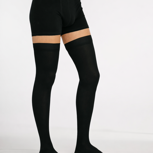 Bas de contention Coton noir