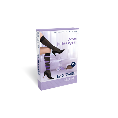 Chaussettes de maintien transparentes Delilah beige