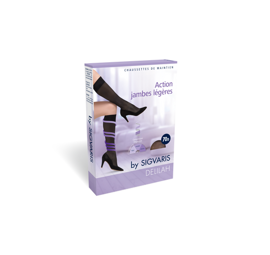 Chaussettes de maintien transparentes Delilah noir