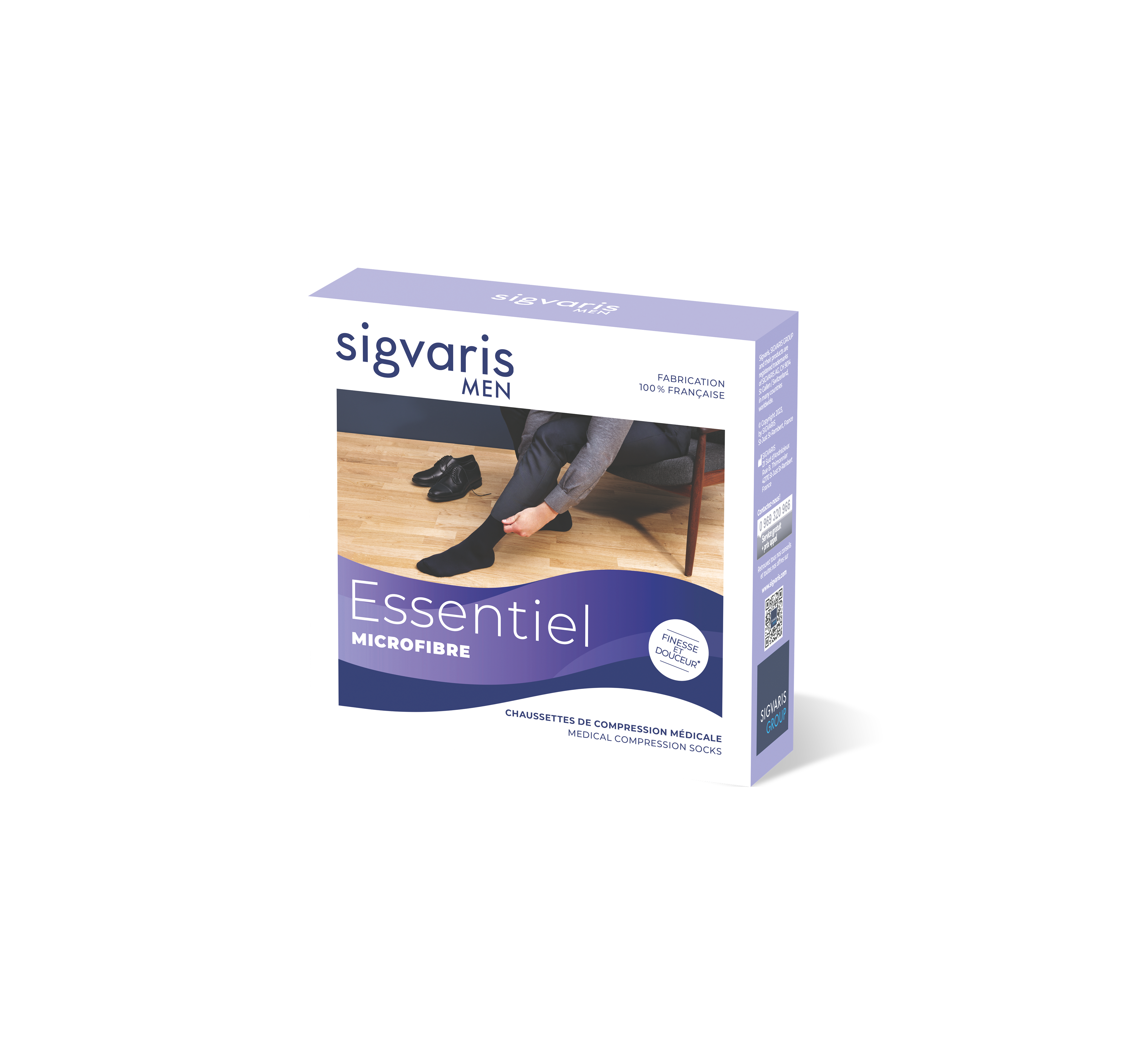 Chaussettes de contention Microfibre gris clair