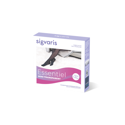 Chaussettes de contention semi-transparentes naturel