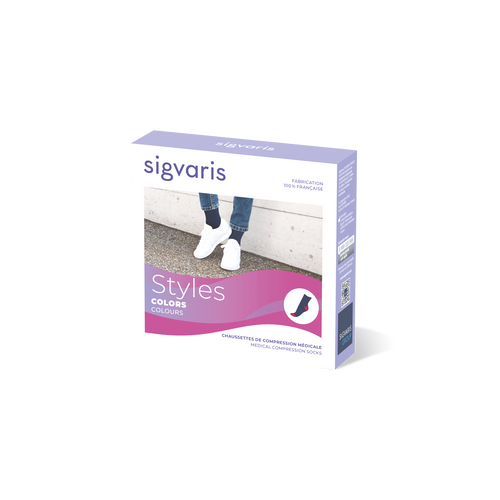 Chaussettes de contention Colors bleu marine et framboise