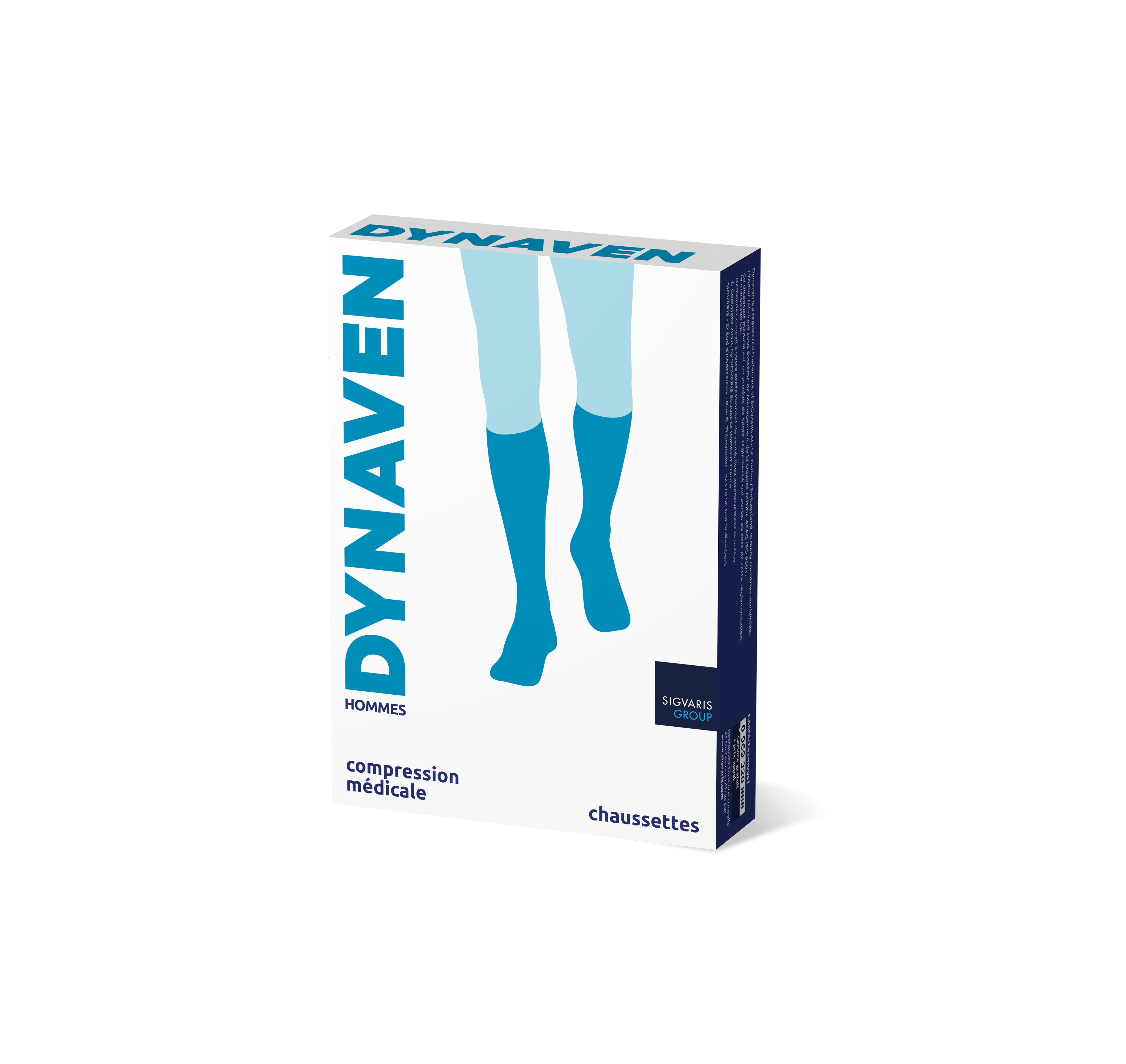 Chaussettes de contention Dynaven Fin pieds ouverts noir
