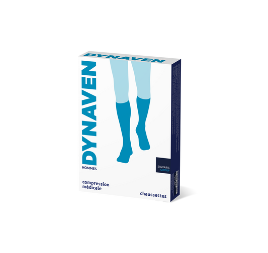 Chaussettes de contention Dynaven Fin pieds ouverts noir