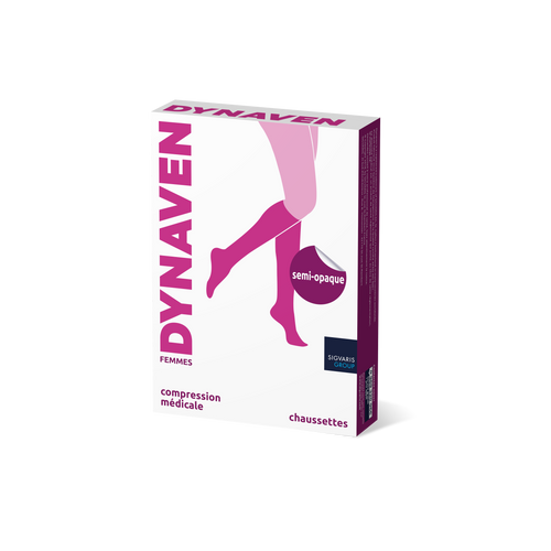 Chaussettes de contention Dynaven Semi-Opaque bleu marine