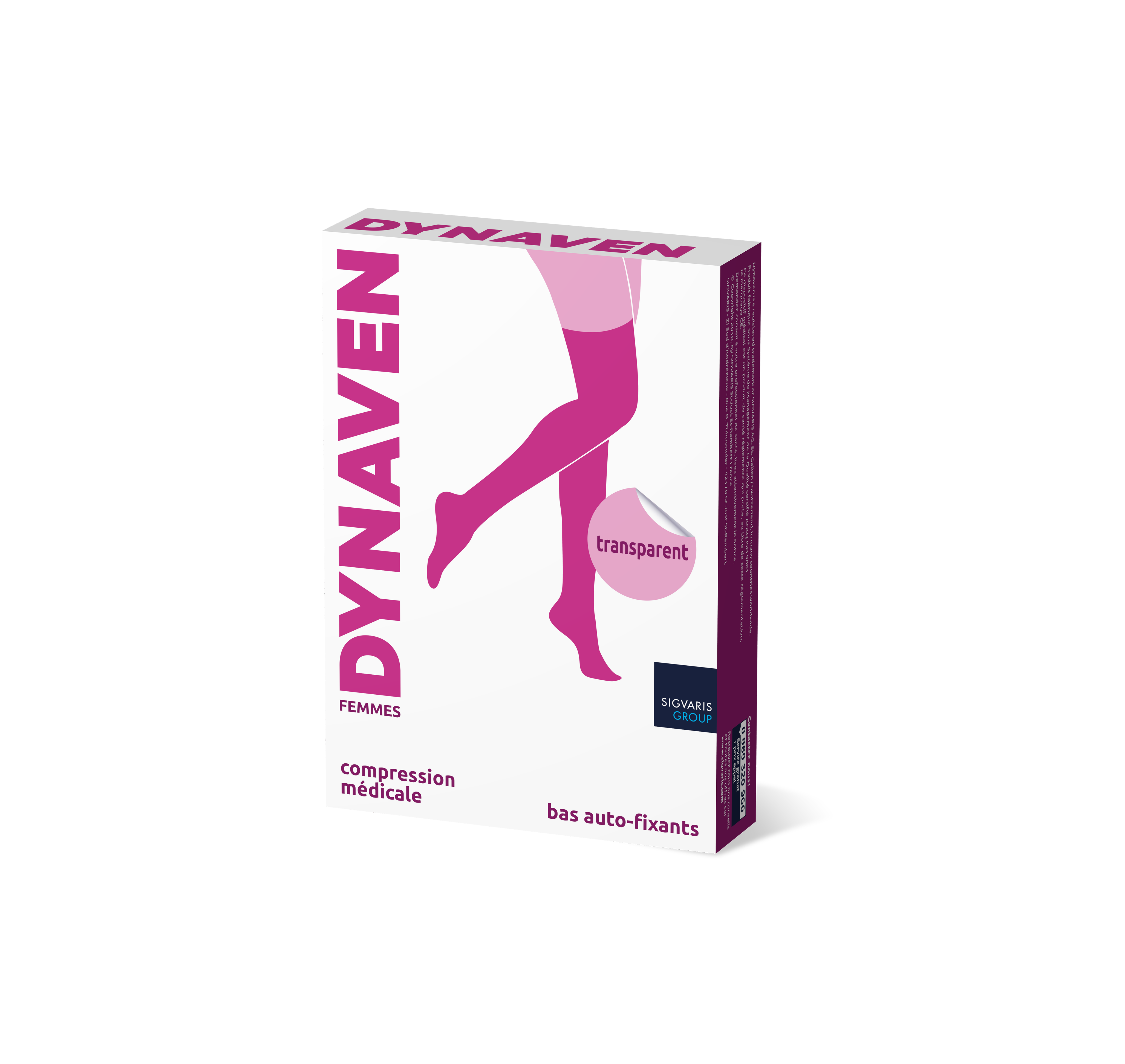 Bas de contention Dynaven Transparent noir