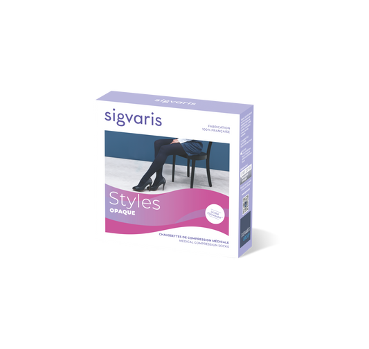Chaussettes de contention opaques bleu marine