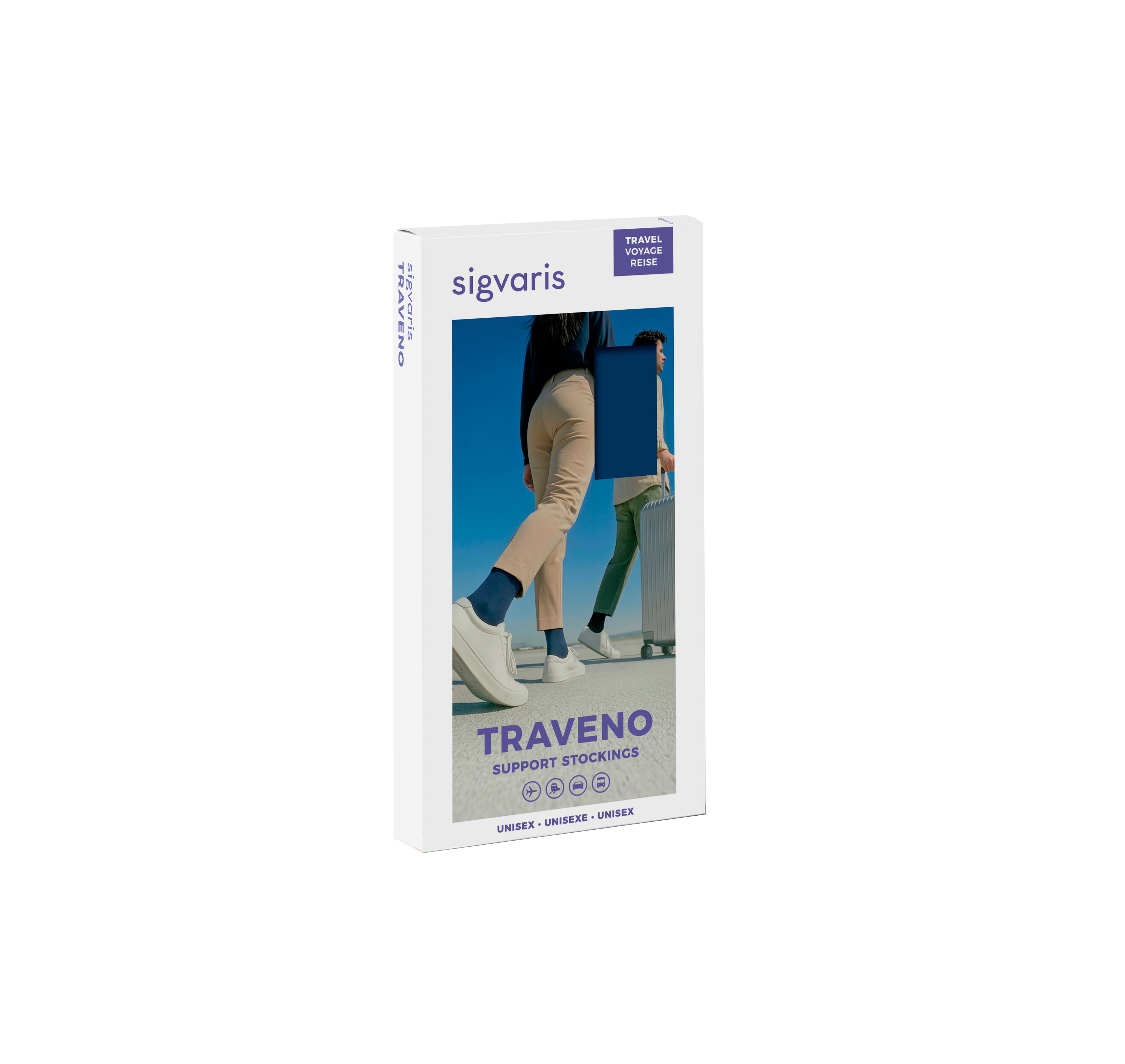 Chaussettes de voyage Traveno bleu clair