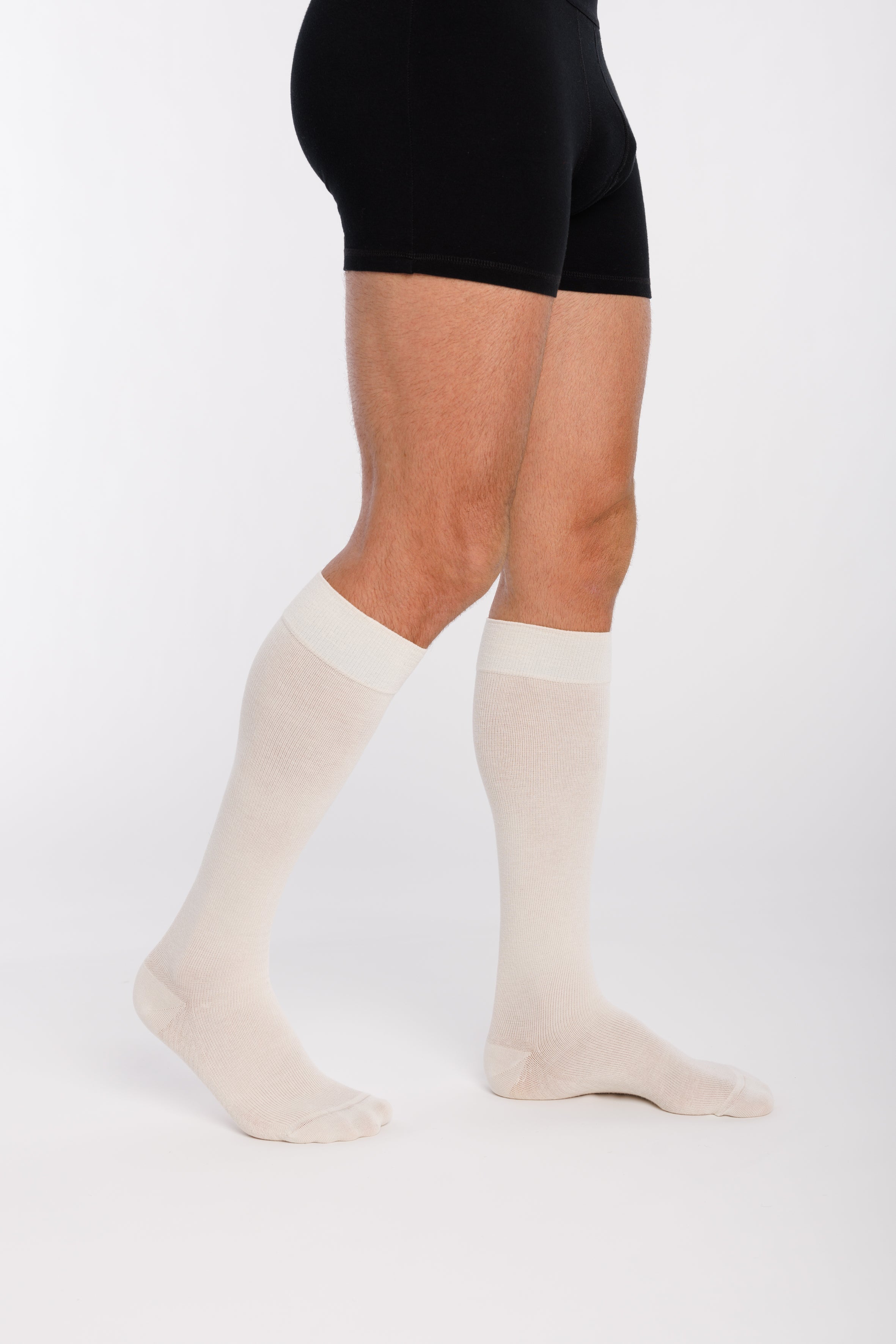Chaussettes de contention Coton Bio (55%) beige