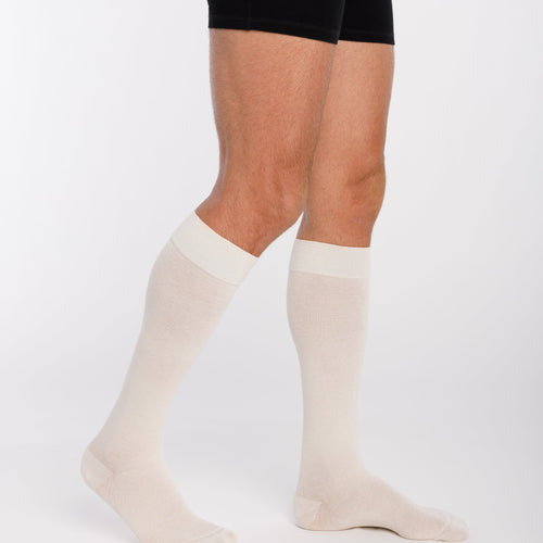 Chaussettes de contention Coton Bio (55%) beige