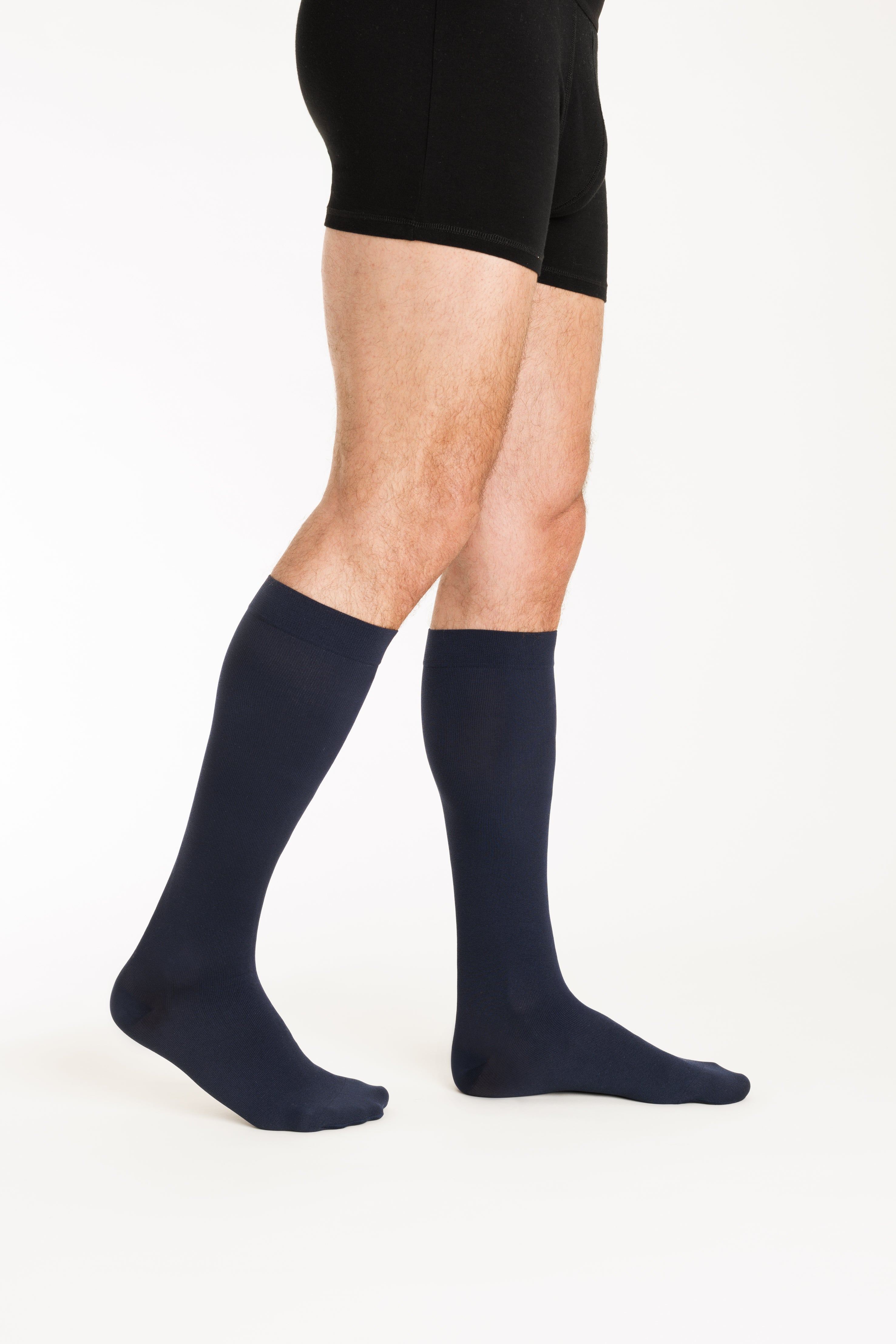 Chaussettes de contention Dynaven Fin bleu marine