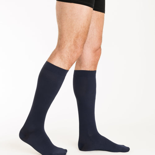 Chaussettes de contention Dynaven Fin bleu marine