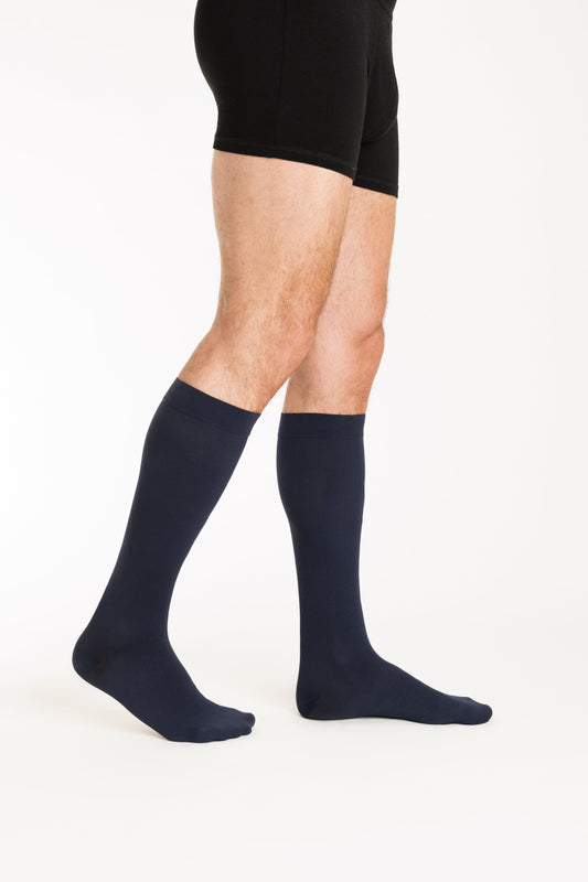 Chaussettes de contention Dynaven Fin bleu marine