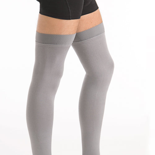 Bas de contention Microfibre gris clair