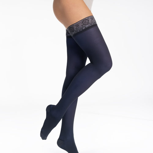 Bas de contention semi-transparents bleu marine