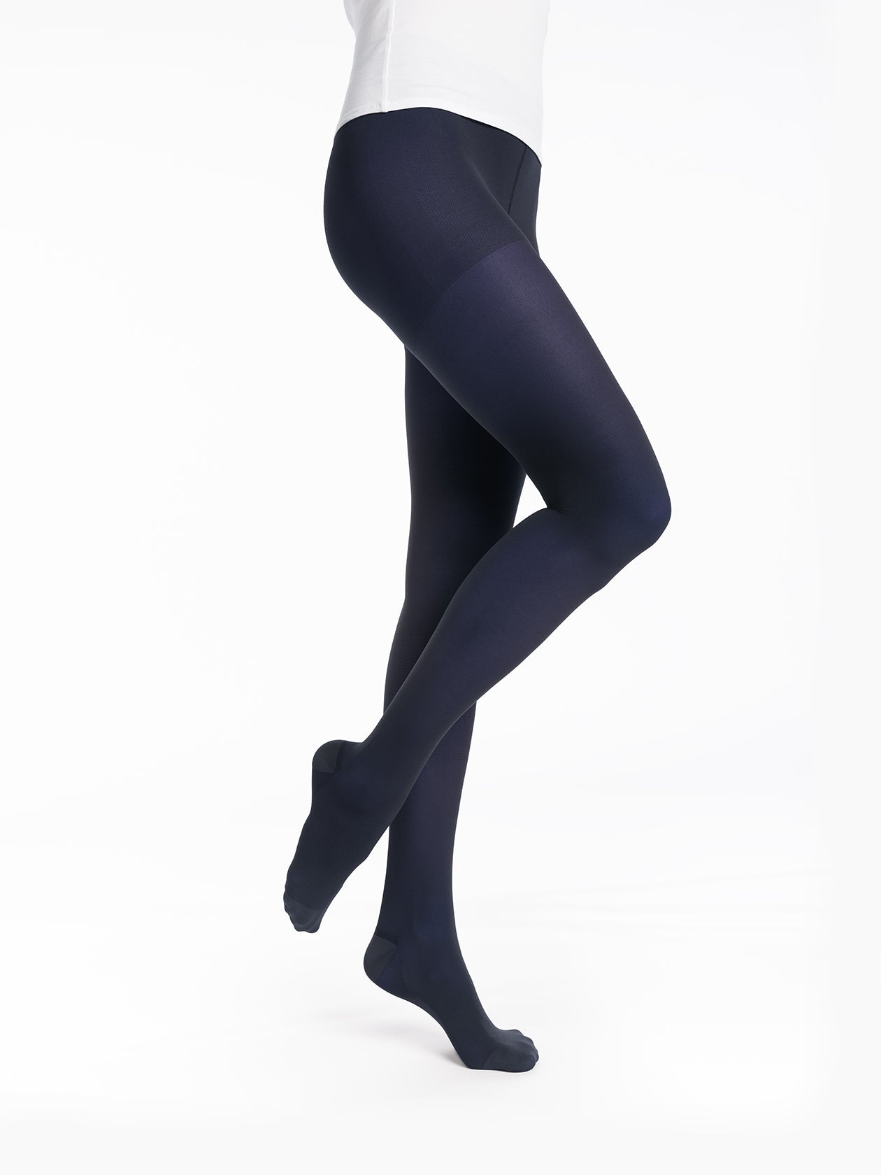 Collant de contention semi-transparent bleu marine