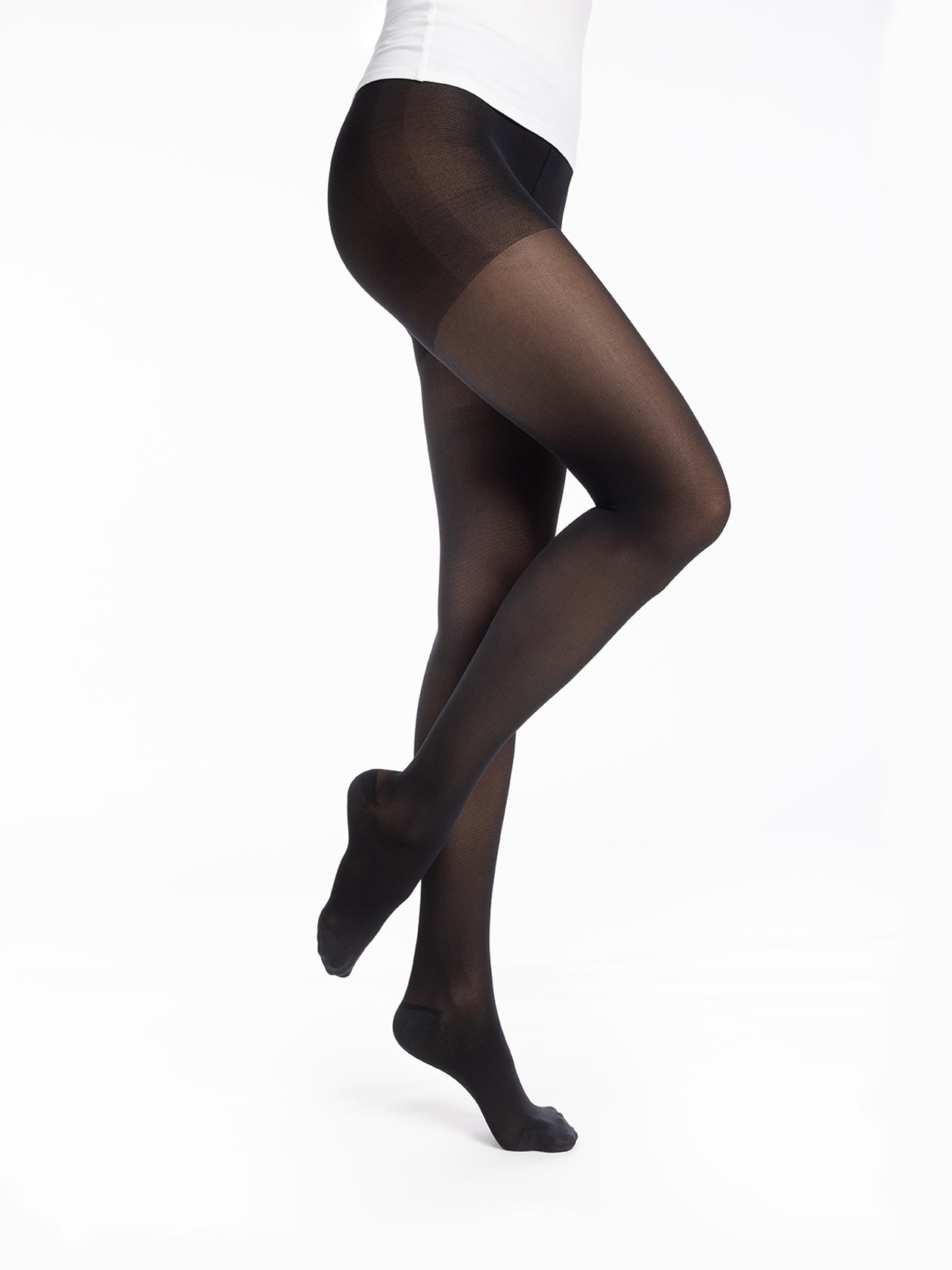 Collant de contention semi-transparent noir