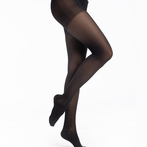 Collant de contention semi-transparent noir