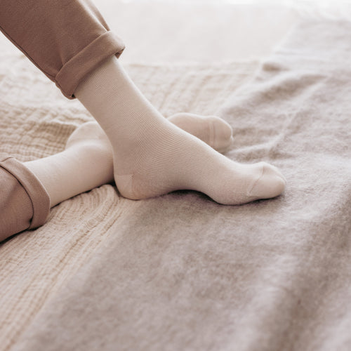 Chaussettes de contention Coton Bio (55%) beige