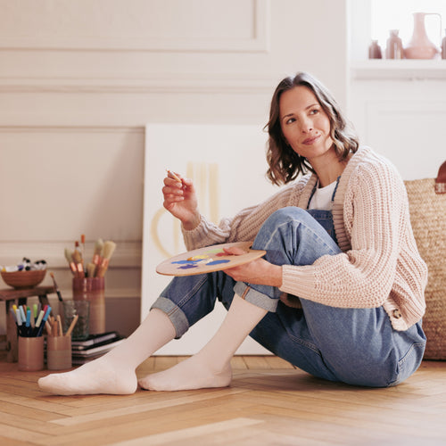 Chaussettes de contention Loisirs rose pêche