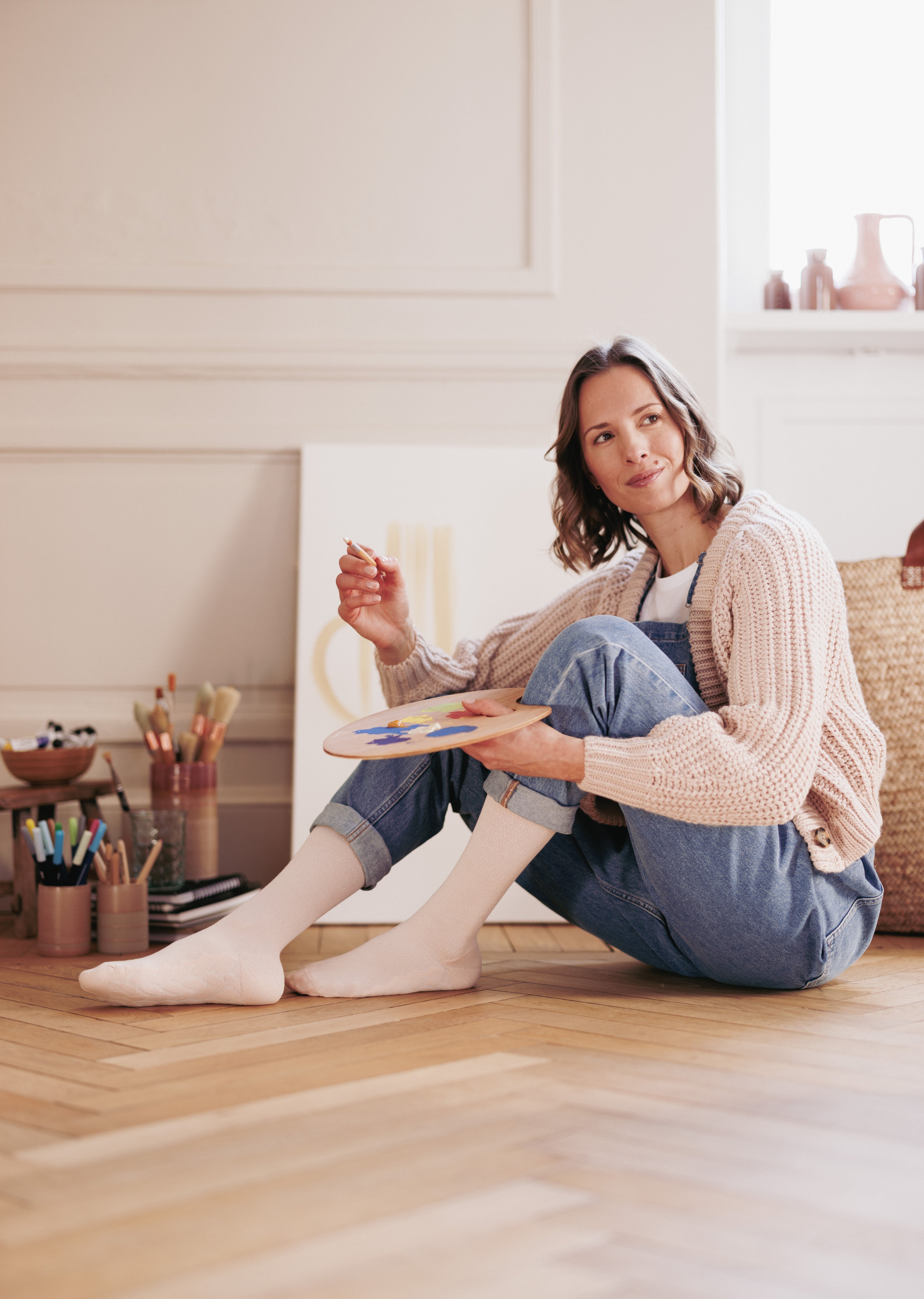 Chaussettes de contention Loisirs rose pêche
