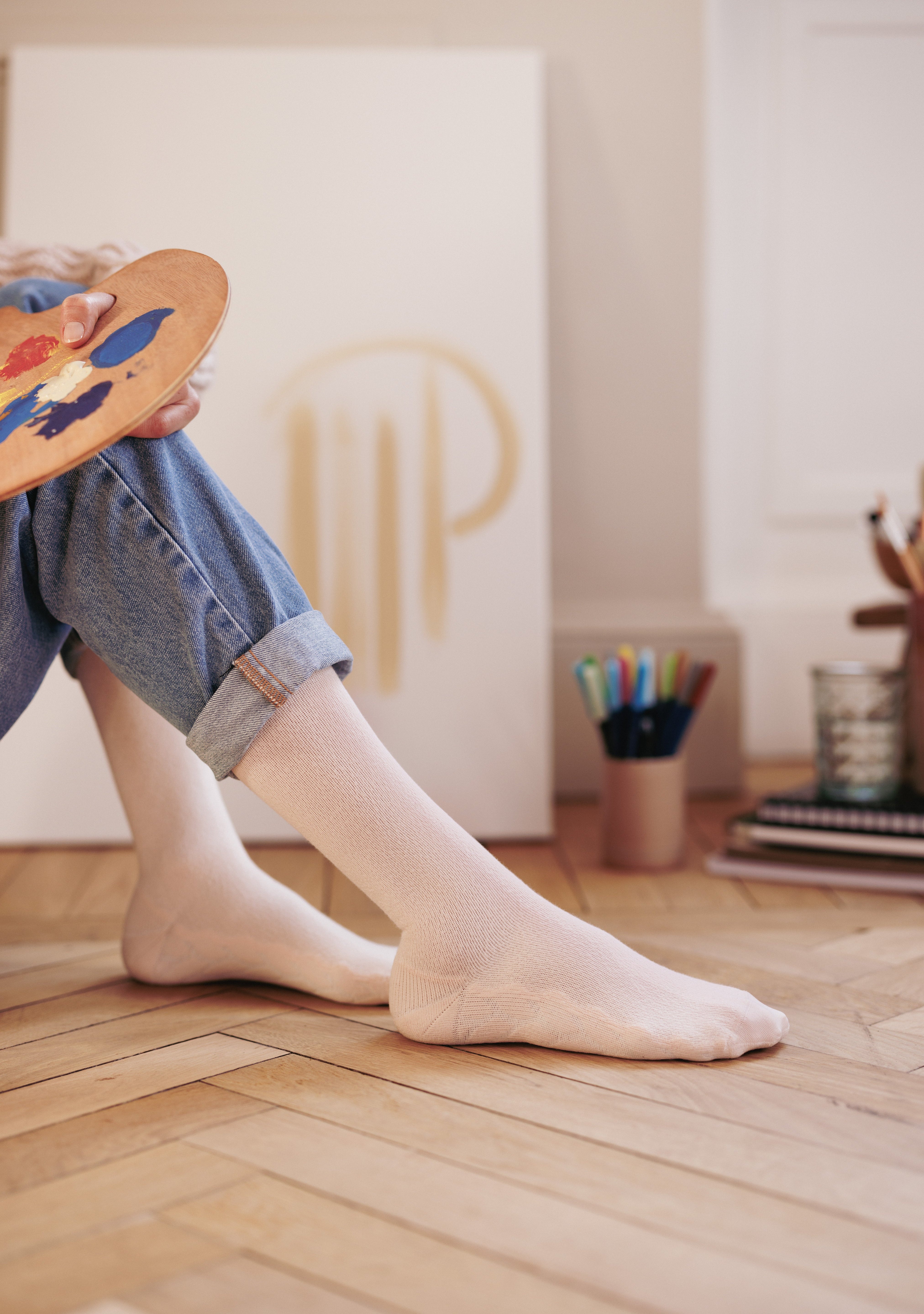 Chaussettes de contention Loisirs rose pêche