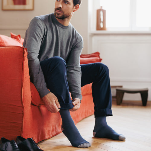 Chaussettes de contention Colors bleu et gris clair