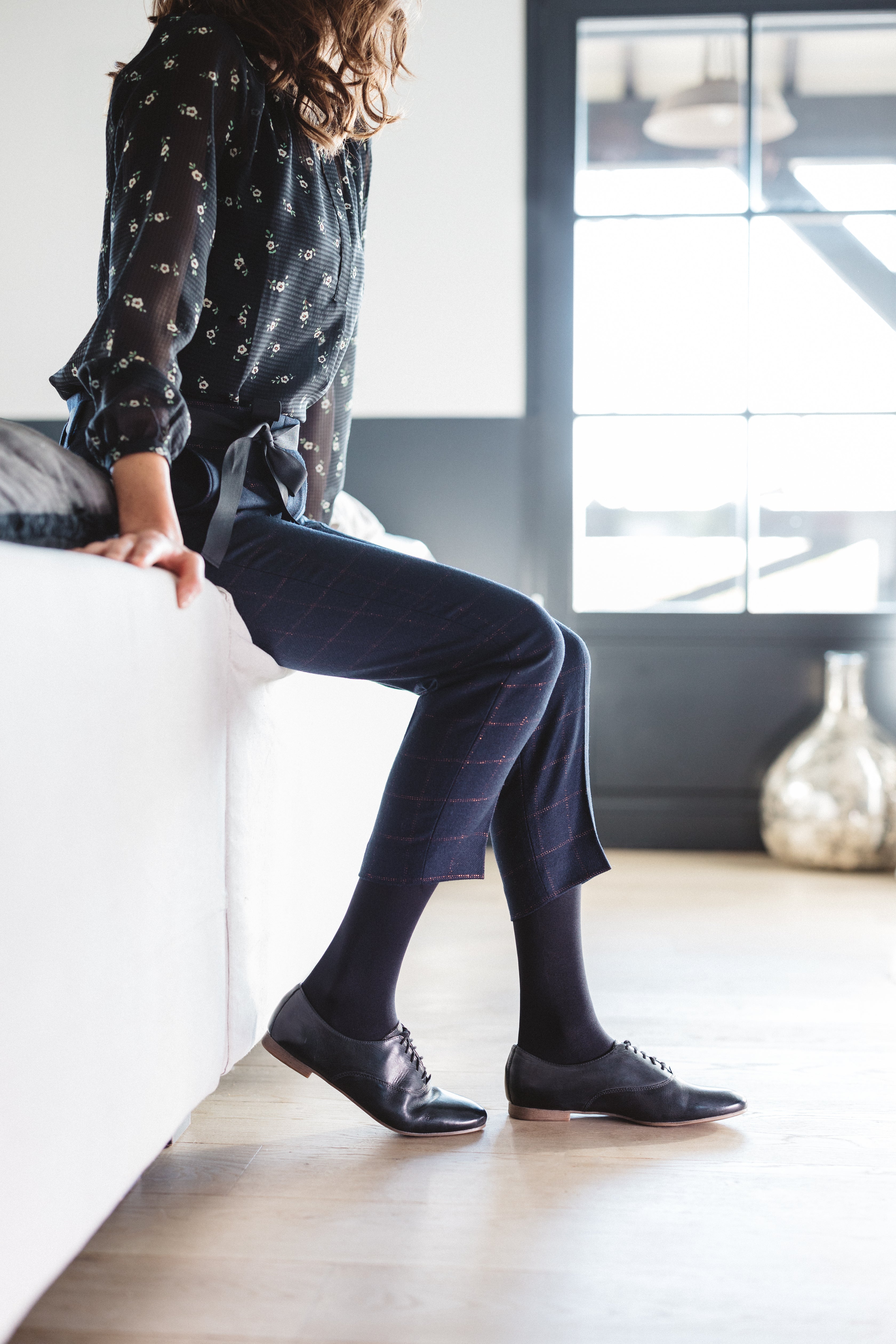 Chaussettes de contention classe 3 semi-transparentes noir