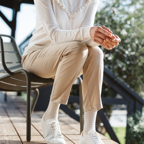 Chaussettes de contention Marinière écru et blanc
