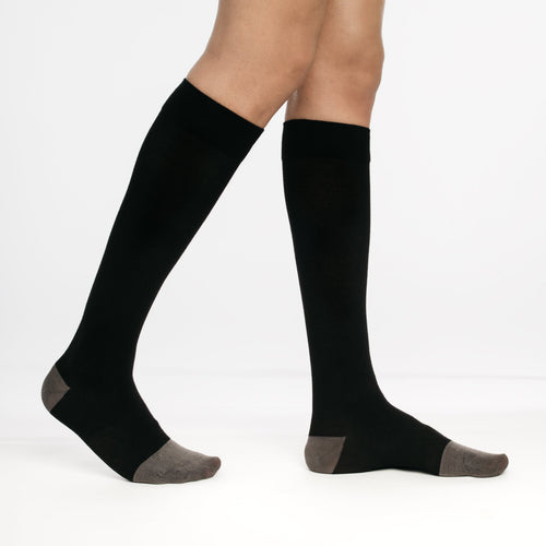 Chaussettes de contention spécial Pieds Sensibles noir