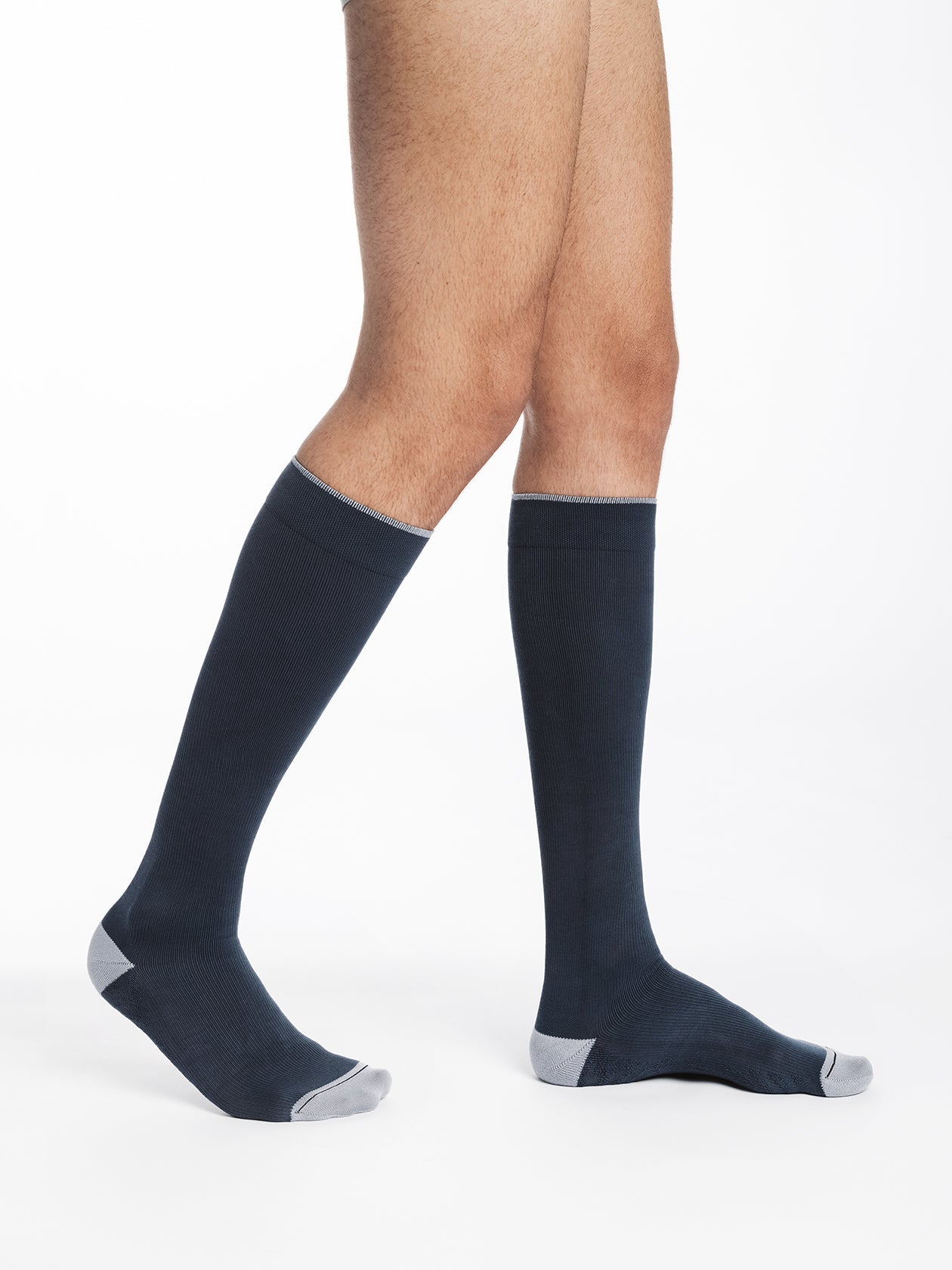 Chaussettes de contention Colors bleu et gris clair