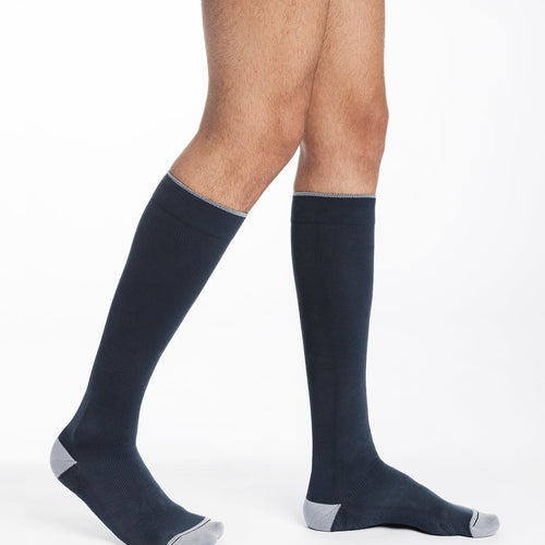 Chaussettes de contention Colors bleu et gris clair
