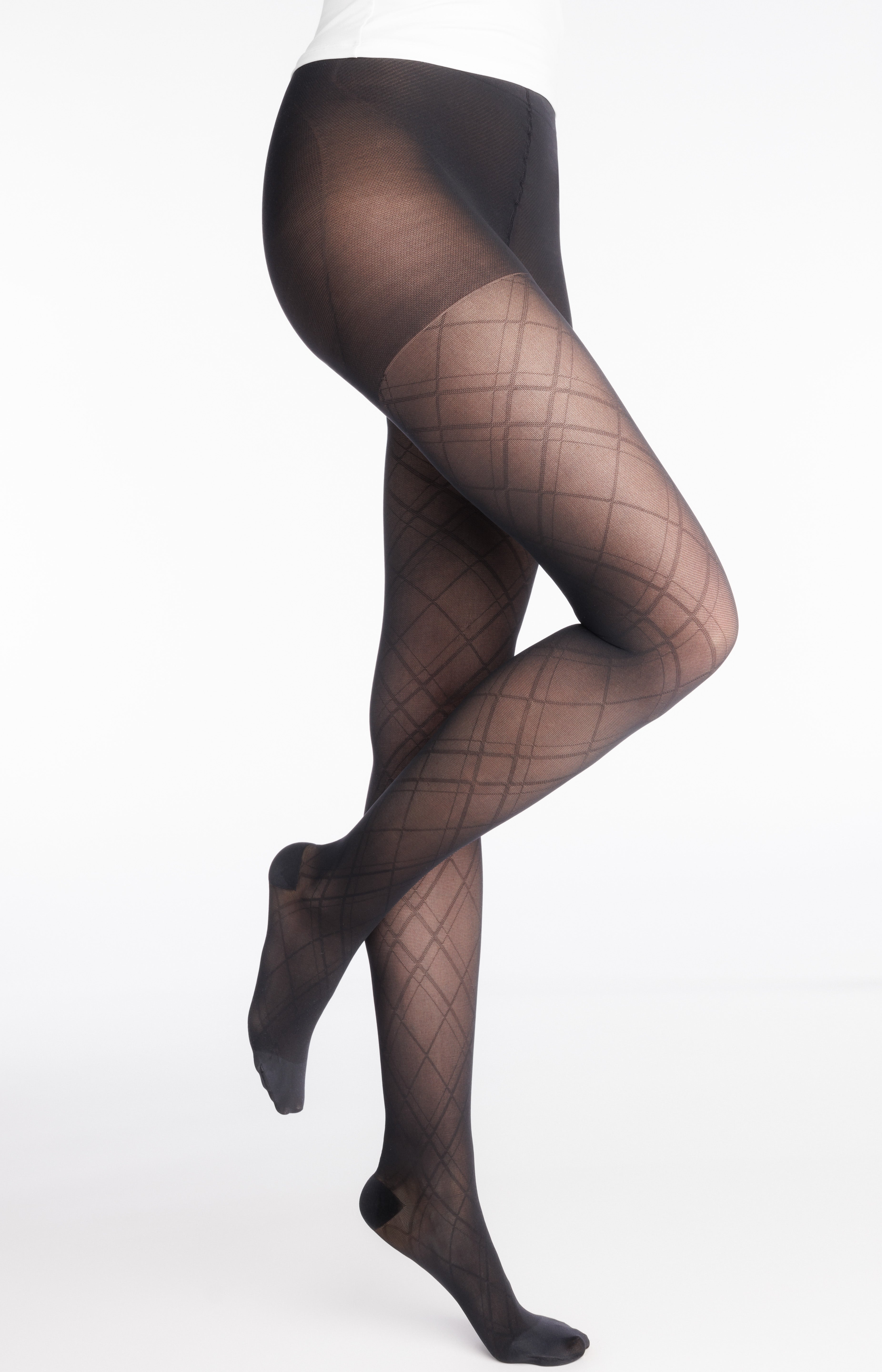Collant de contention Motifs Carreaux noir