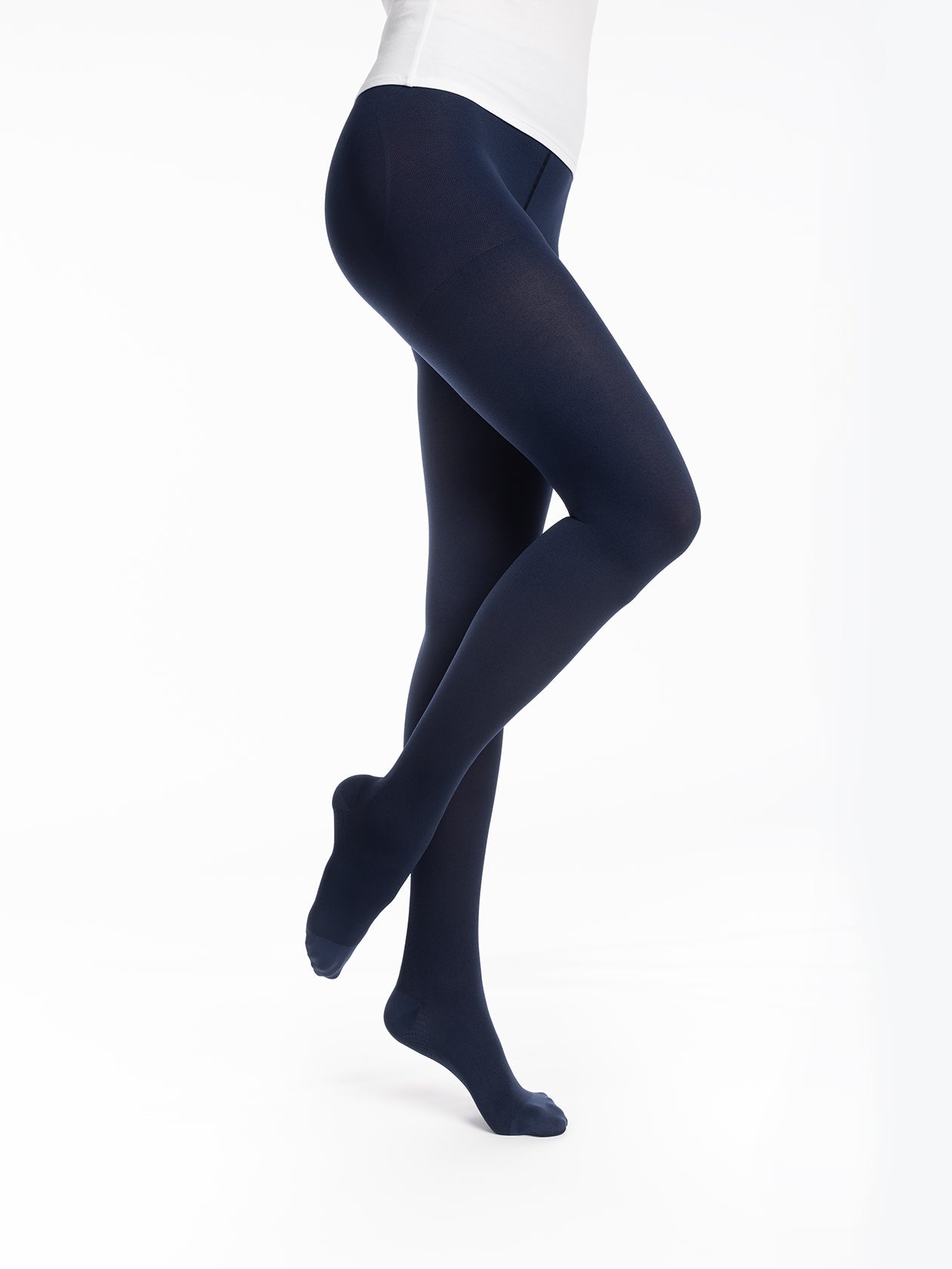 Collant de contention opaque bleu marine