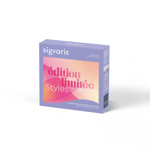 Sigvaris - Chaussettes de contention Octobre Rose pour femme - Boîte